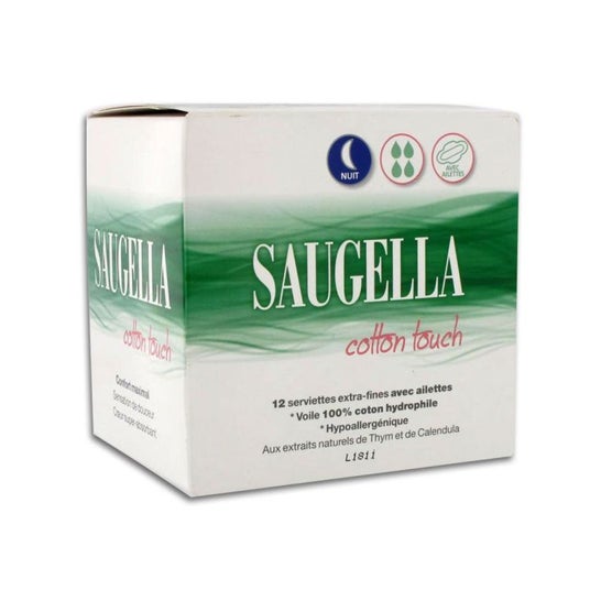 Saugella Cotton Touch Hygienic Sanitary Towel Night 12x12uds