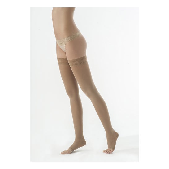 Dynaven Pure Semi-Opaque Stockings 2 Feet Open Long Beige TL 1 Pair