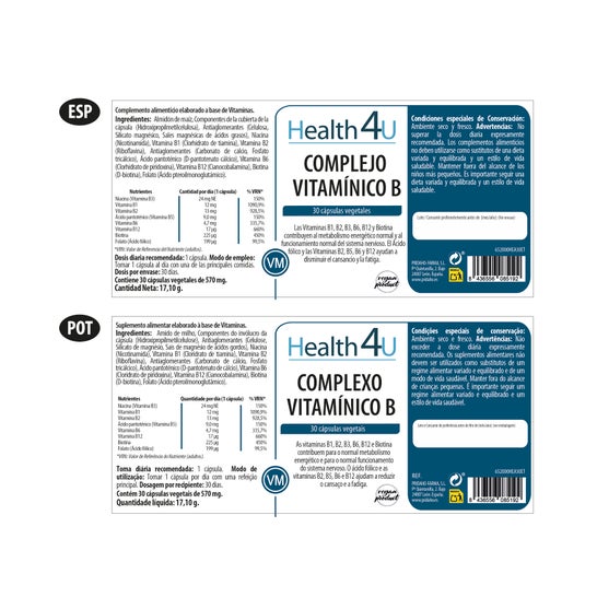 H4 U Complejo Vitamínico B 30 caps