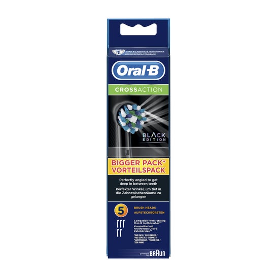 Oral-B cabezal de cepillo eléctrico EB50 CrossAction Black Edition 5 unidades