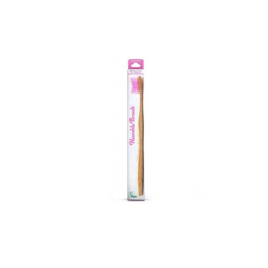Bamboe Volwassen middelgrote roze tandenborstel voor volwassenen