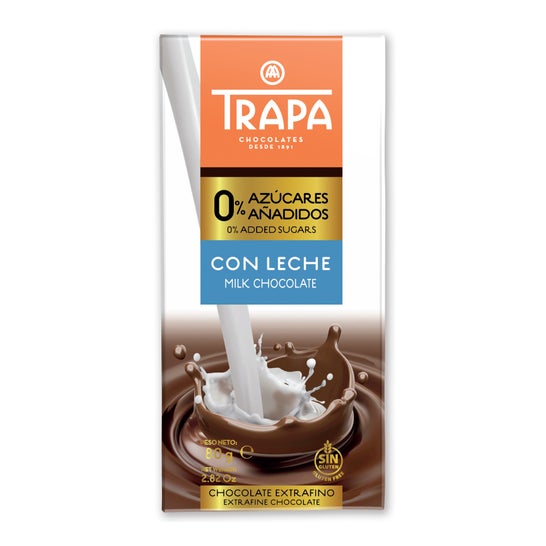Trapa Cioccolato Al Latte 0% Zucchero con Stevia 80g