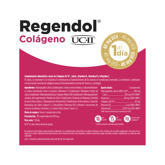 Eladiet Regendol Colágeno UC-II 30comp