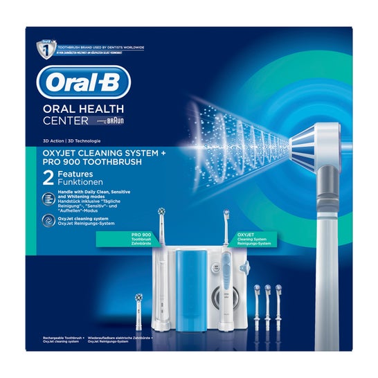 Cambios de En busto Oral B Pack Oxyjet Irrigador Dental + Cepillo de Dientes Eléctrico Pro 900  | PromoFarma