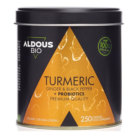 Aldous Bio Cúrcuma met Jengibre en Pimienta Negra 250caps