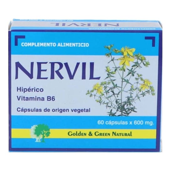 Nervil dorato e verde Nervil 600 Mg 60 Caps