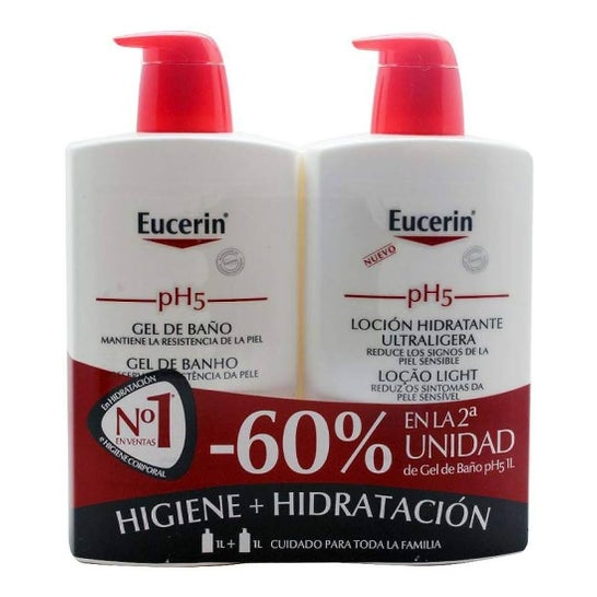 Eucerin Duplo Ultralichte Hydraterende Lotion 1l + Badgel 1
