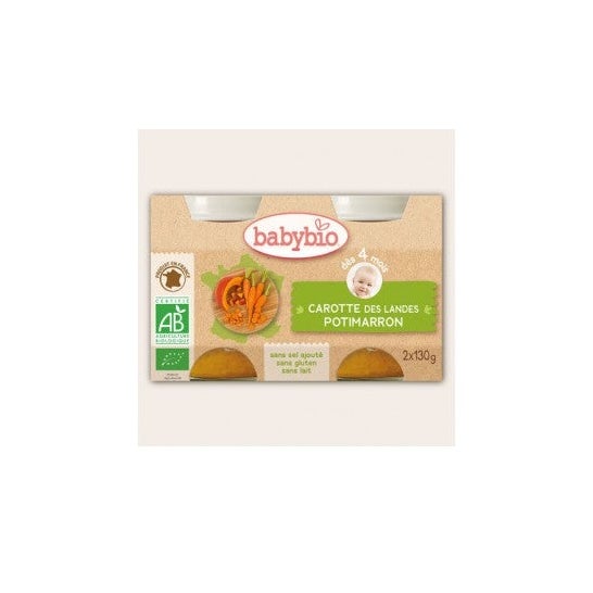 Babybio Small Pots Potimarron Carrot Organic ds 4 months 2 x130g