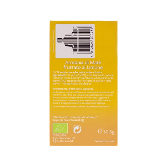 Yogi Tea Té Verde Limón Mate Ecológico 17 Bolsas