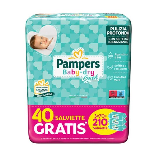 Pampers Baby Dry Fresh Salviette 3x70 Unità