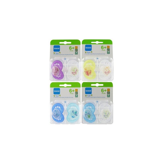 Baby Mam Kit Sucettes Anatomiques Silicone Fluorescente +6m 2uds
