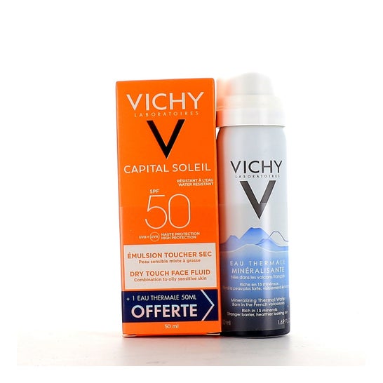 Vichy Capital Soleil Emulsión Tacto Seco SPF50 + Agua Termal Spray 50ml