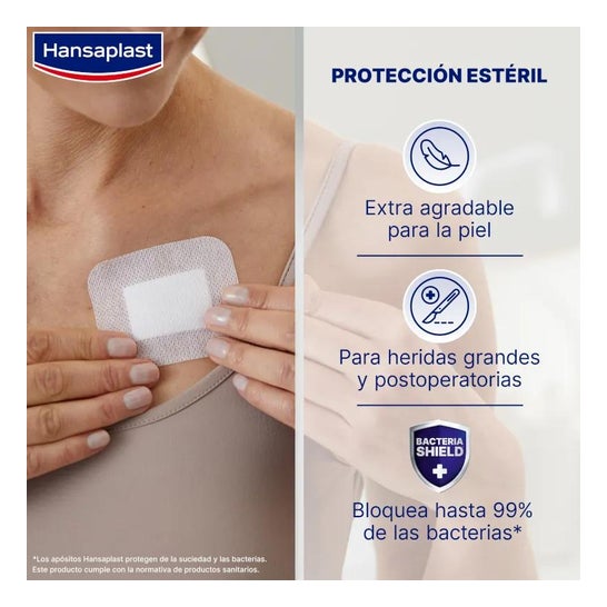 Hansaplast Med+ Sensitive XL Apósitos 6x7cm 5uds Hansaplast Med+ Sensitive XL Apósitos 6x7cm 5uds