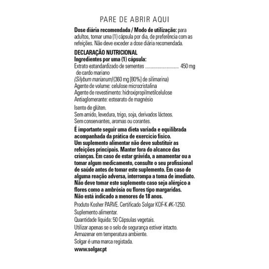 Solgar Cardo Mariano 50vcaps