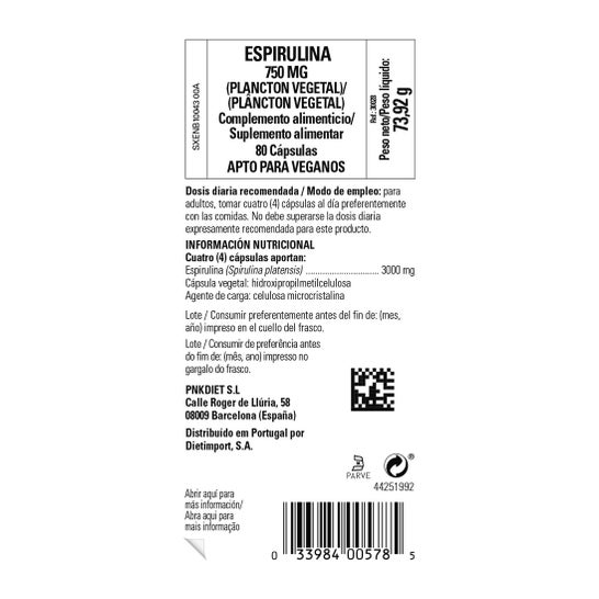 Solgar Espirulina 750 mg 80vcaps