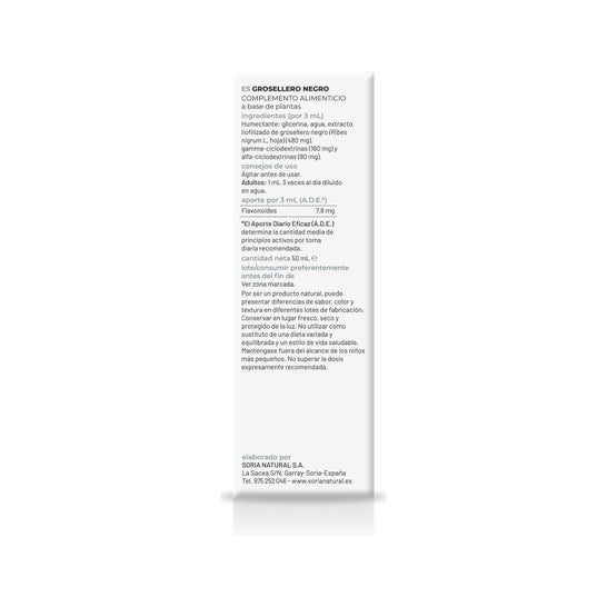 Extracto grosellero Negro Xxi 50 ml Sori