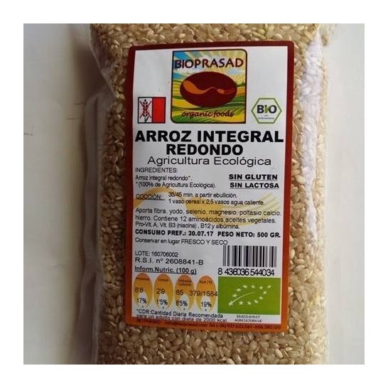 Bioprasad Gluten Free Round Whole Grain Rice 500g