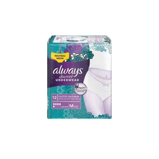 Always Discreet Underwear Incontinence Normal Size M 12 Units