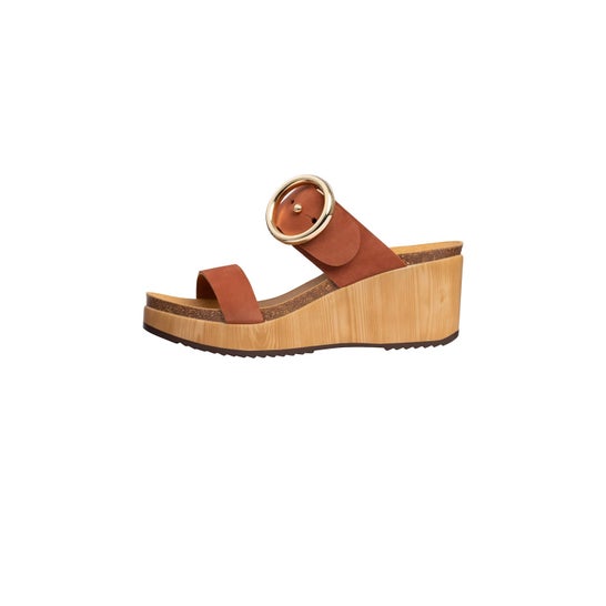 Scholl Pantolette Malibu Wedge Cognac 36 1 Par