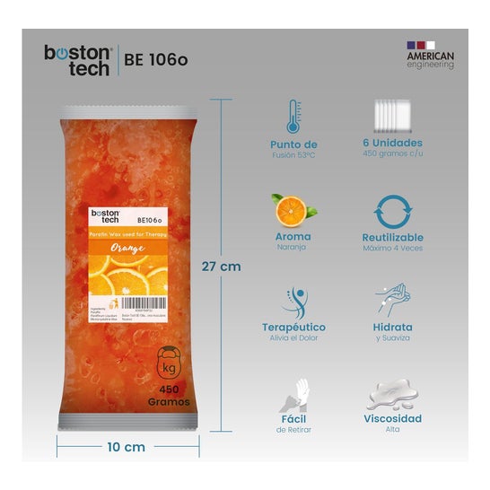Boston Tech Cera Parafina Pura Naranja 3000 g
