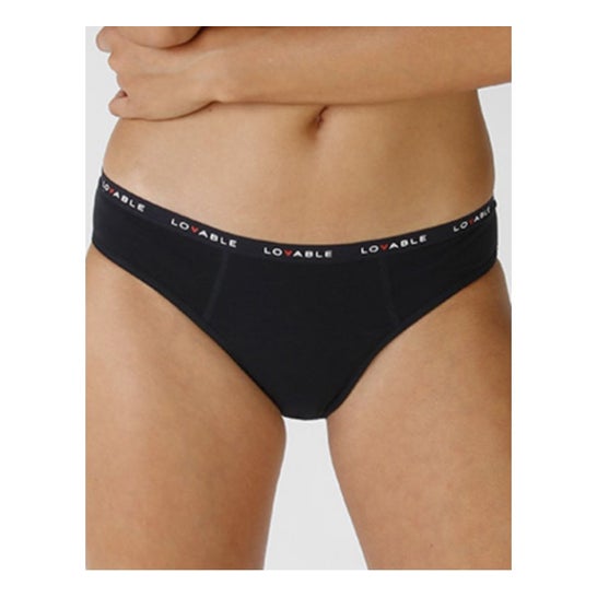 Lovable Pants Slip Flujo Medium Negro TM 1ud