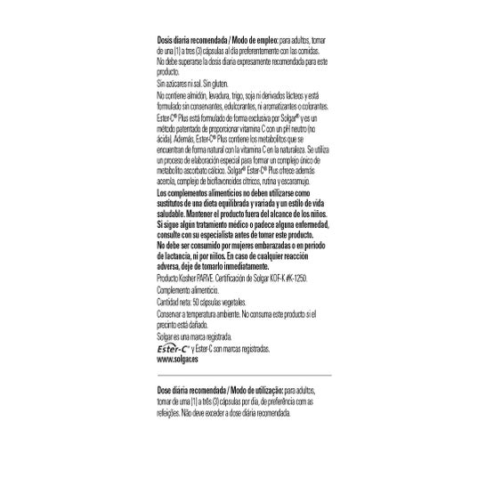Solgar Ester-C Plus Vitamina C 500 mg 50vcaps