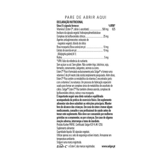 Solgar Ester-C Plus Vitamina C 500 mg 50vcaps