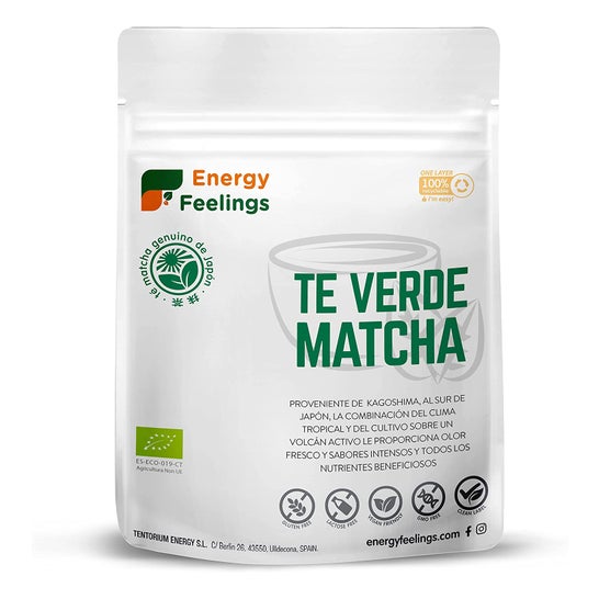 Energy Feelings Té Verde Matcha Polvo Eco Vegan sin Gluten 200g