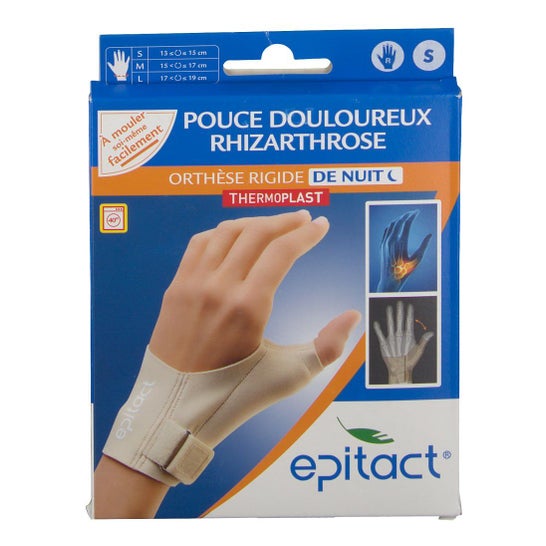 Epitact - thermoformable Rigid Night Painful Thumb Rhizartrose Painful Rhizartrose rechterhand grootte S