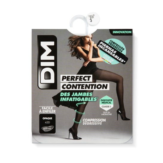DIM Perfect Contention Panty Compresión Negro Opaco 45D TL 1ud