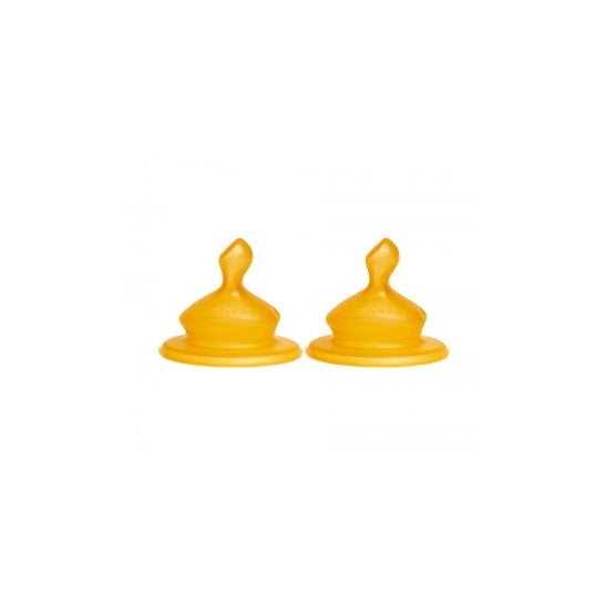 Suavinex™ Anatomical latex nipple with wide mouth M +6M 2uts orifice