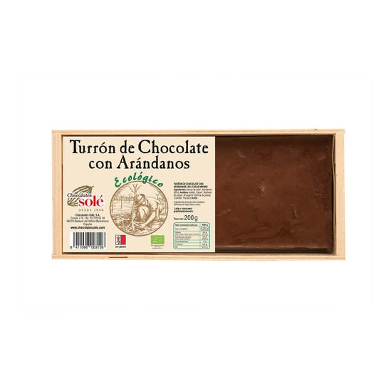 Chokolader Sole Turron de Chocolate con Arandanos Bio 200g