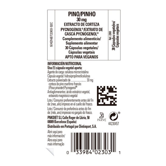 Solgar Pycnogenol 30 mg Extracto de Corteza de Pino 30vcaps