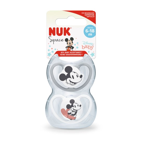 Nuk Chupete Silicona Space Mickey 6-18M Infantil 2uds