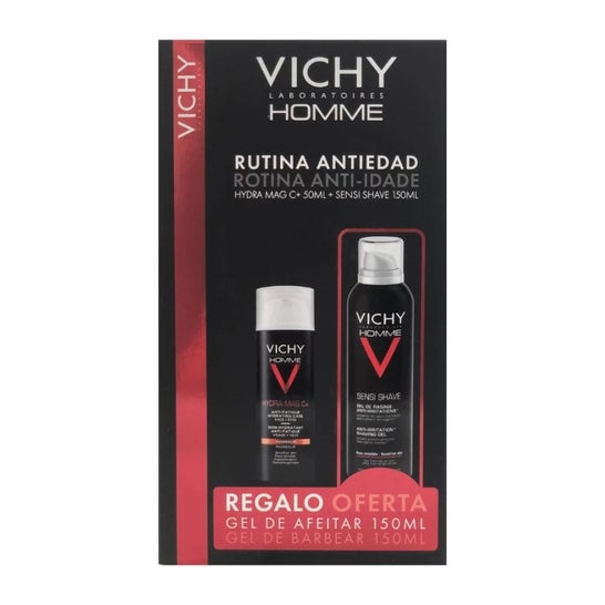 Vichy Homme Hydra Mag C+ Tratamiento Hidratante Anti-fatiga 50ml + Sensi Shave Gel de Afeitar 150ml