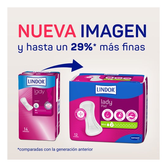 Lindor Lady Pad Compresas Mini 12uds