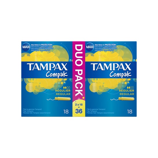 Tampax Compak Reguliere 36 eenheden (Duo Pack 2X18)