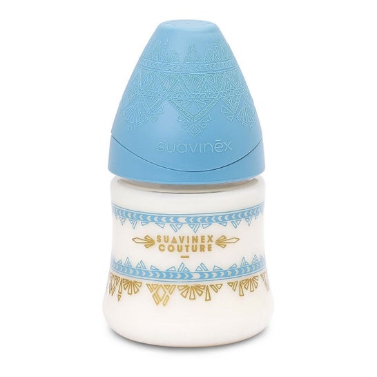 Biberon Suavinex 150Ml Silicone Flusso Lento +0M Couture Blu