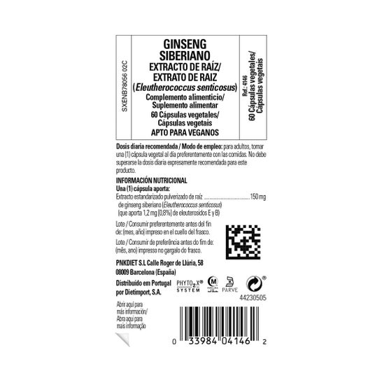 Solgar Ginseng Siberiano Extracto de Raíz 60vcaps