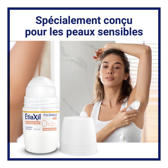 Etiaxil Dédorant Anti-Transpirant Tolérance 48 H Peaux Sensibles Roll-On 2 X50 ml