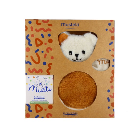 Mustela Musti Gaveæske Eau de Senteur 50 ml + Brun Bamse