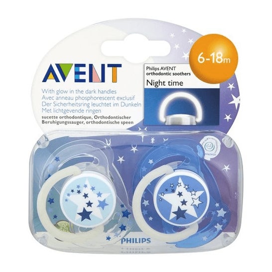 2 Chupetes Avent 0 a 6 meses night time noche – Parabebés