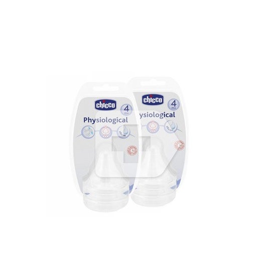 Chicco® Tetina Fisiológica Silicona Boca Ancha + 4 M 2 uds