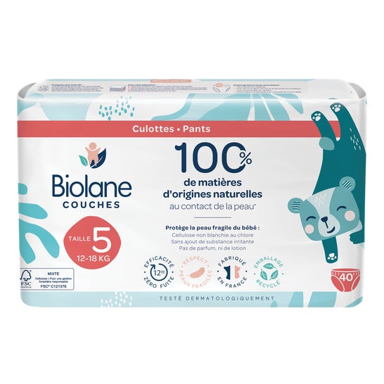 Biolane Pannolini Eco Taglia 5 12-18kg 40 Unità