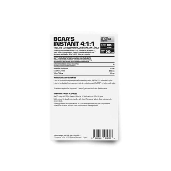 HSN BCAA's Instantáneo 4:1:1 2.0 Sin Sabor 1kg