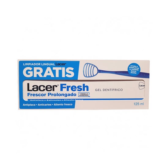 Lacer fresh Gel Dentífrico 125ml con Limpiador Lingual 1ud