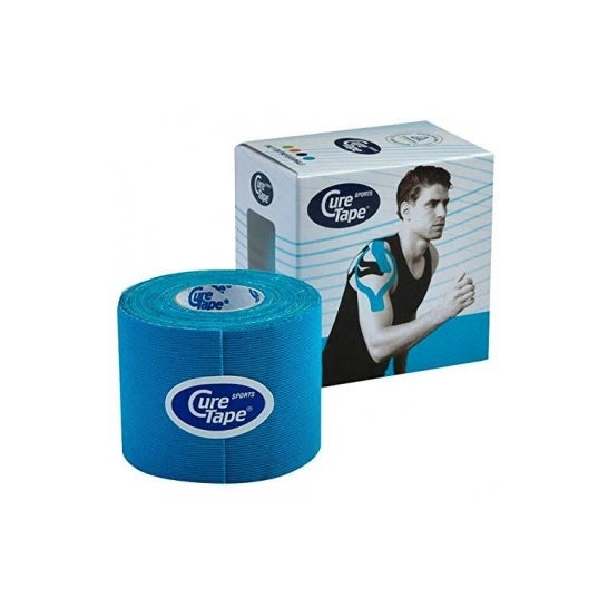 Cure Tape Sports blå neuromuskulær bandage 5cmX5m 1 stk