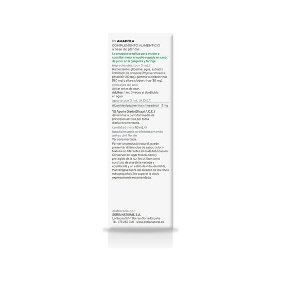 Soria Natural Amapola Extracto 50 ml