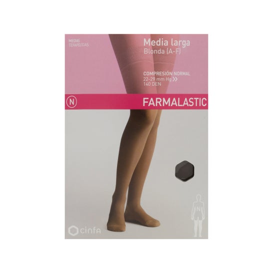 Farmalastic medium long lace (AF) comp. normale T-grote cappuccino 1ud