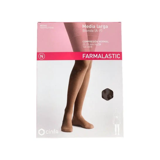 Farmalastic Media Larga blonda (A-F) comp. normal T-grande capuchino 1 Par Farmalastic Media Larga blonda (A-F) comp. normal T-grande capuchino 1 Par
